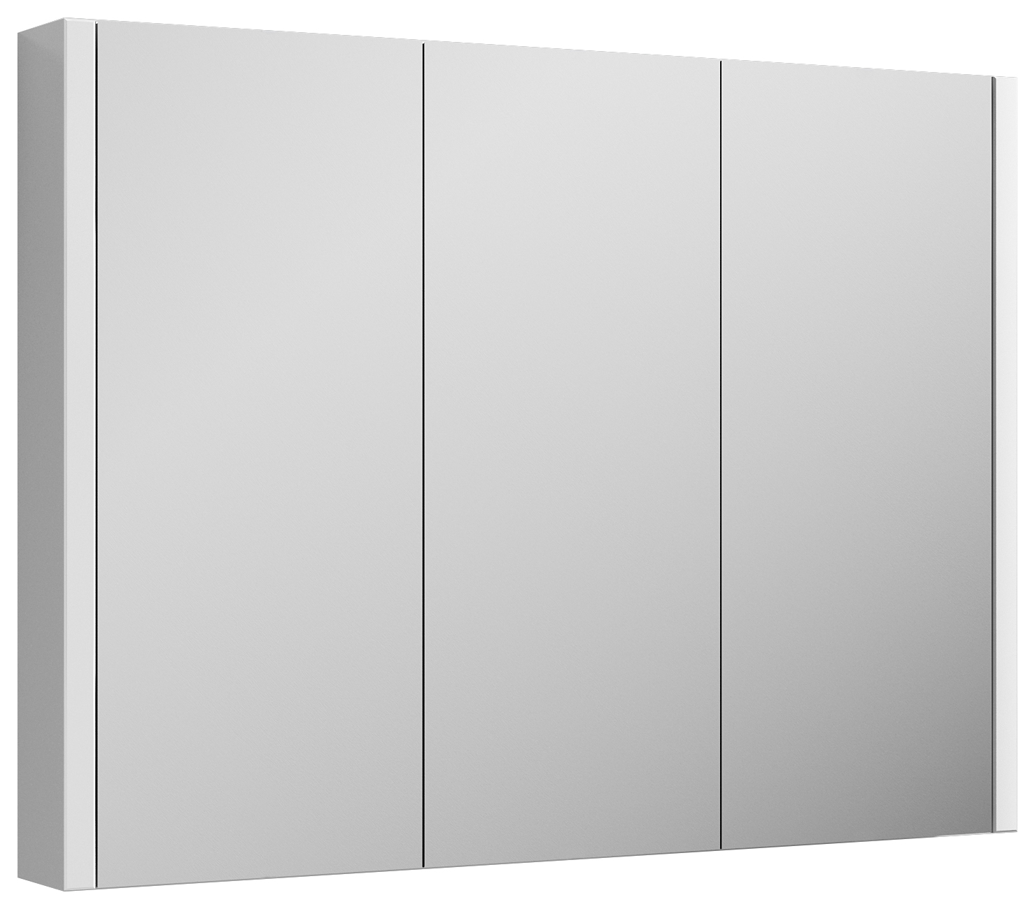 Nuie Eden Gloss White Triple Door Mirror Cabinet - 650 x 899mm