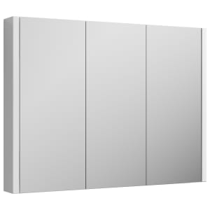 Nuie Eden Gloss White Triple Door Mirror Cabinet - 650 x 899mm