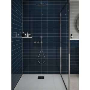 Wickes Cosmopolitan Dark Blue Ceramic Wall Tile - 200 x 100mm
