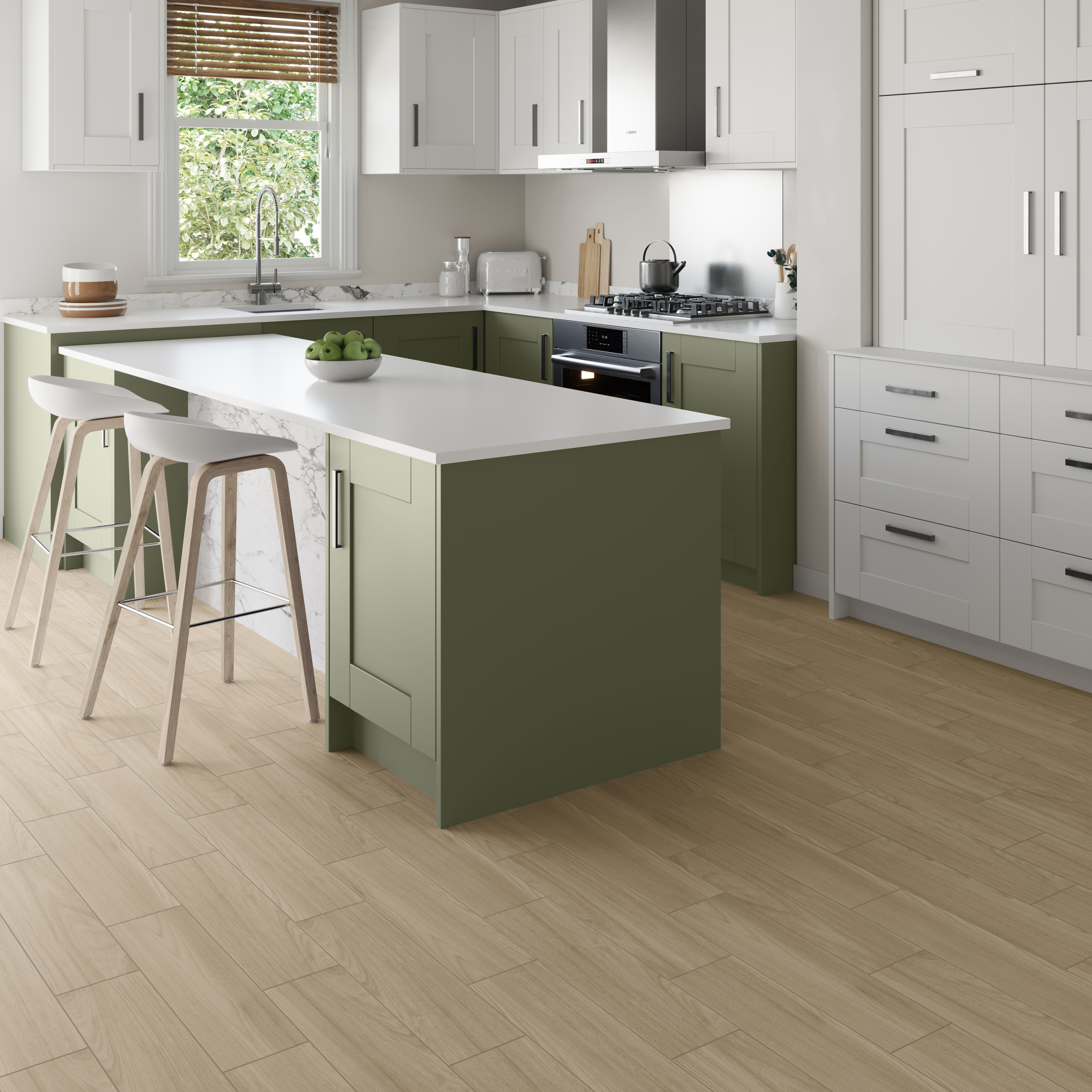 Wickes River Oak Wood Effect Porcelain Wall & Floor Tile - 150 x 600mm