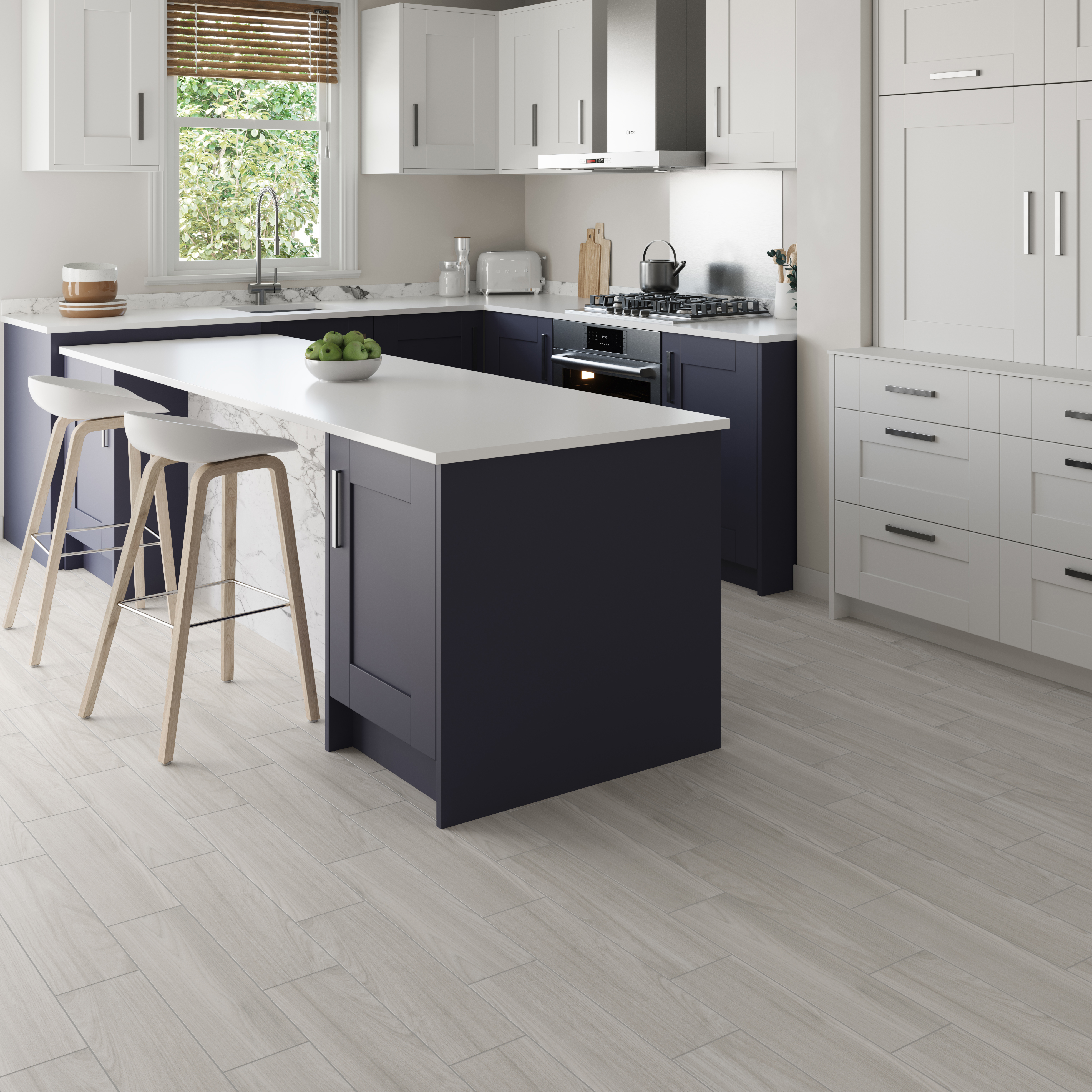 Wickes River Light Grey Wood Effect Porcelain Wall & Floor Tile - 150 x 600mm