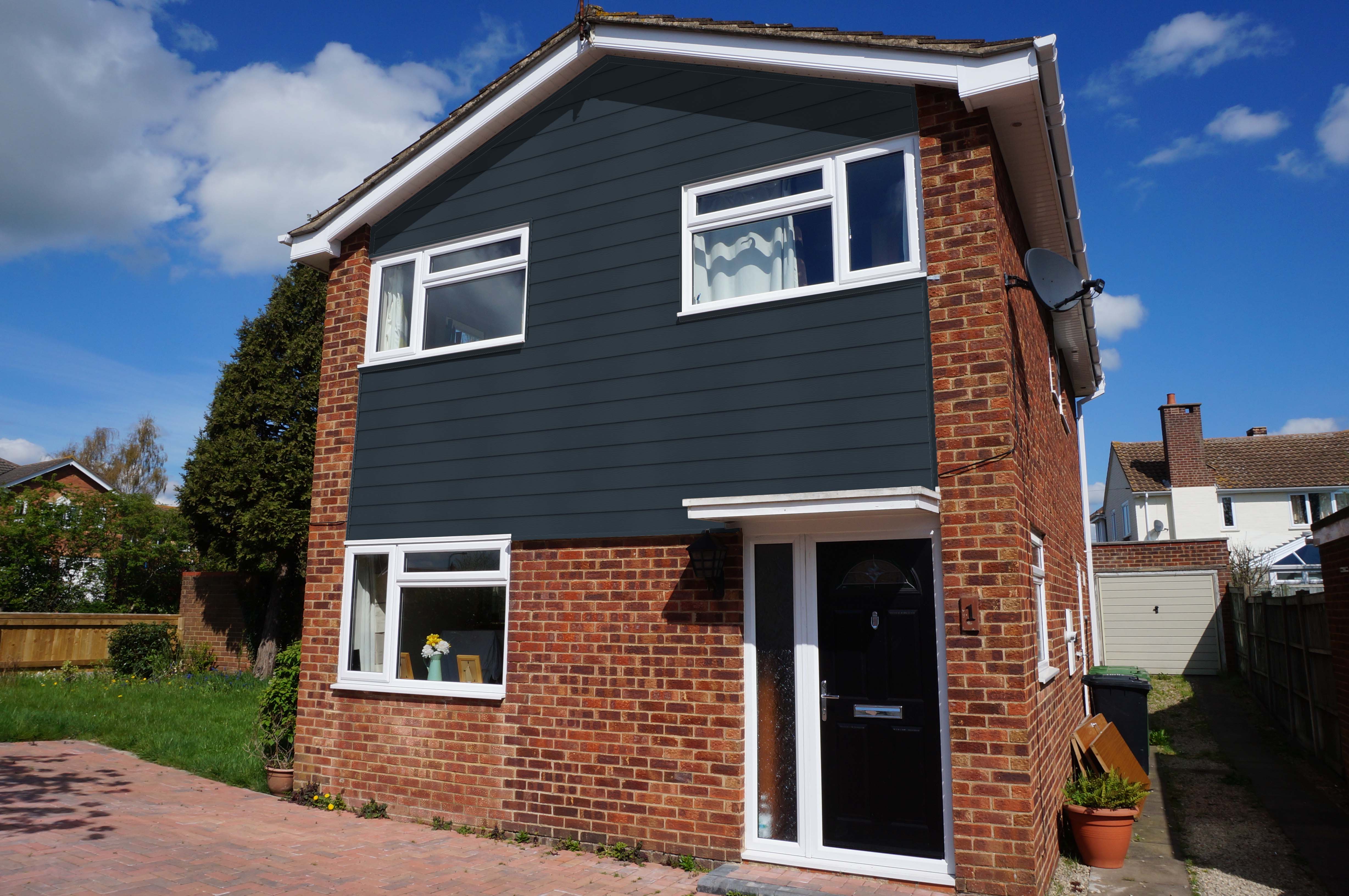 Freefoam Faza Clic & Fix Anthracite Grey PVC External Cladding - 17 x 203 x 2400mm