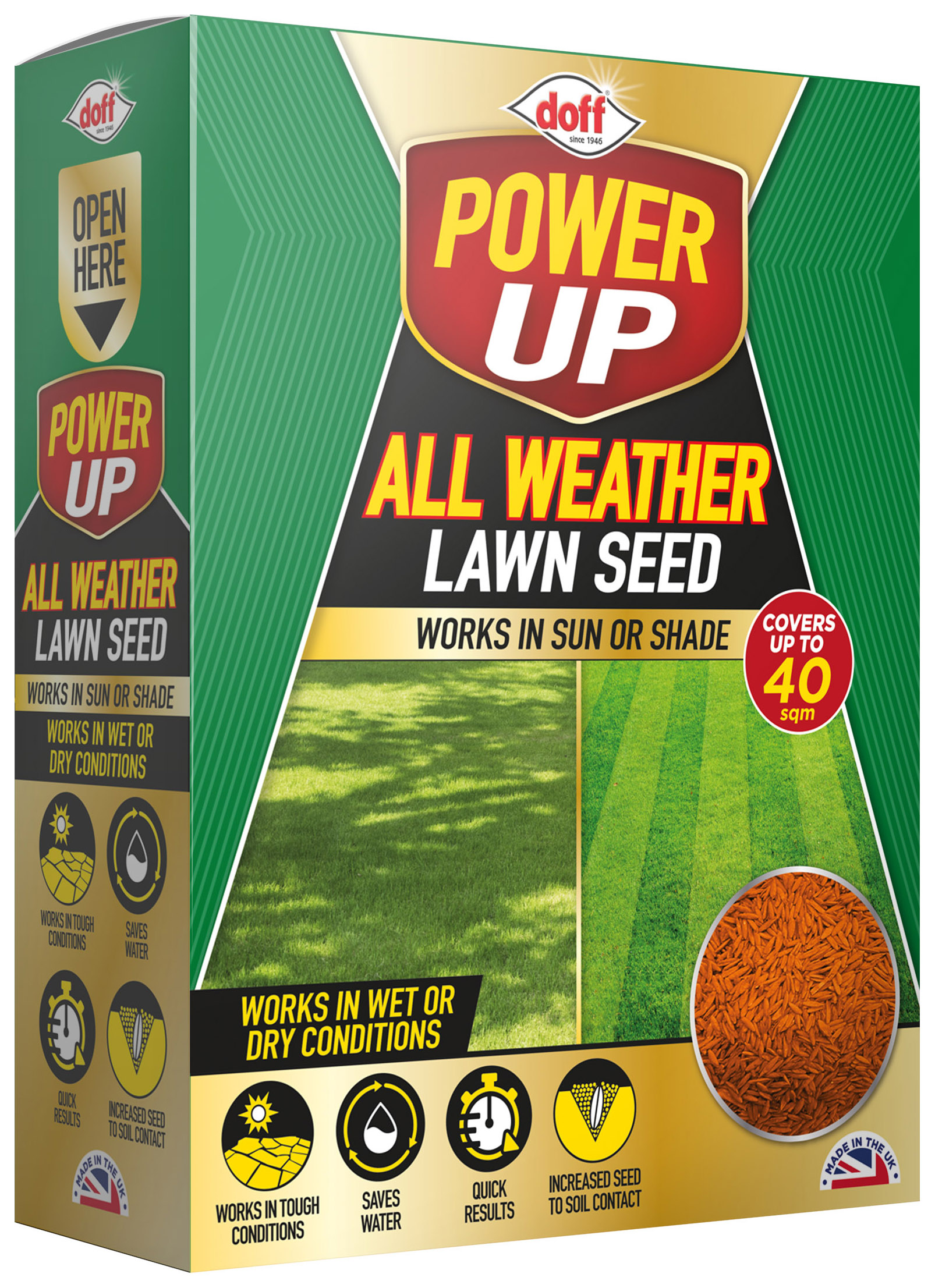 Doff PowerUp All Weather Lawn Seed - 1kg