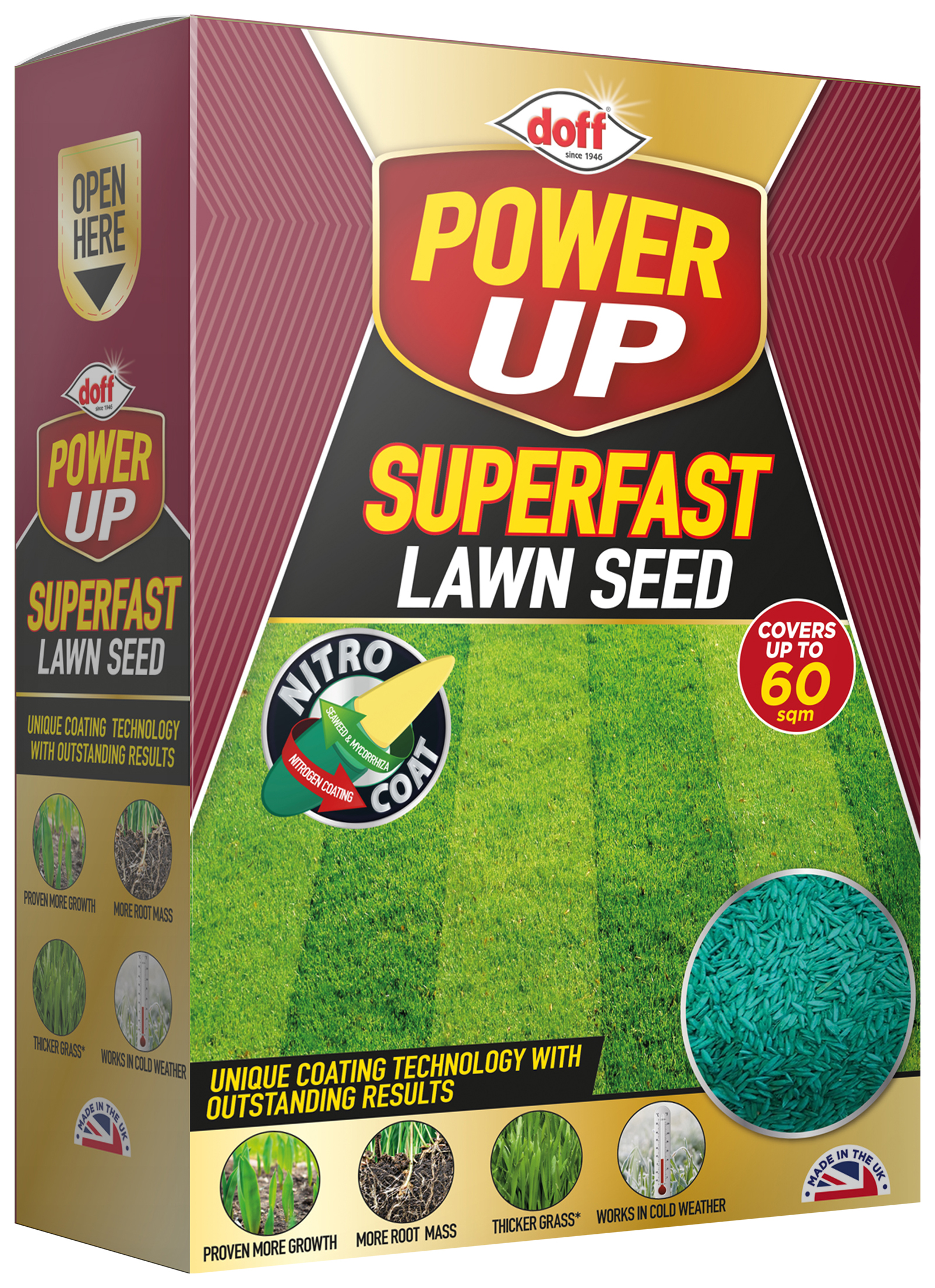 Doff PowerUp Lawn Seed 60sqm - 1.5kg