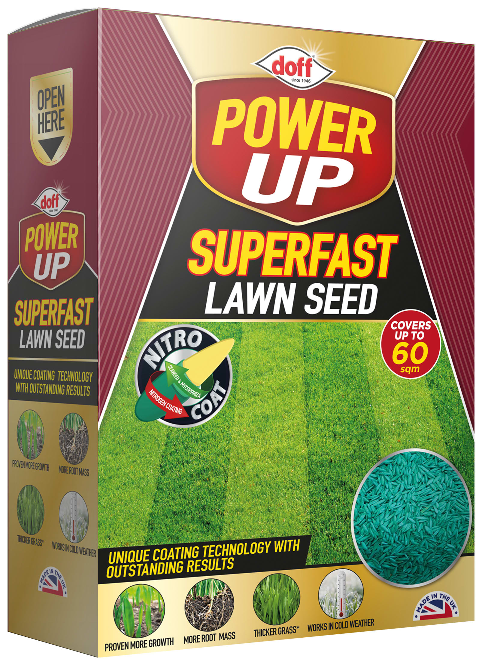 Doff PowerUp Lawn Seed 60sqm - 1.5kg