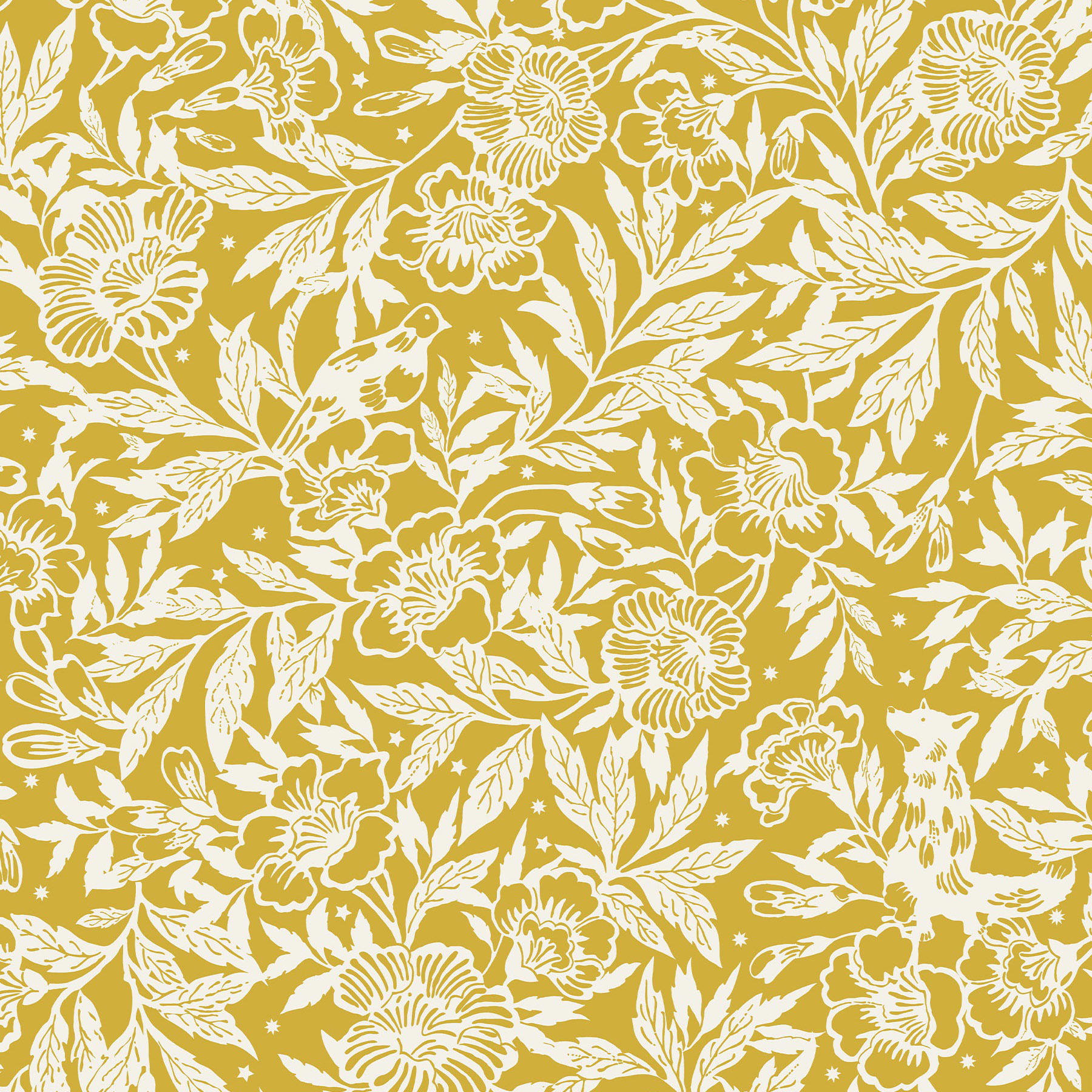 Joules Twilight Ditsy Antique Gold Wallpaper - 10m