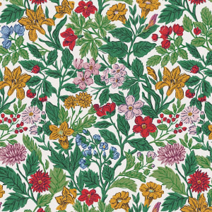 Joules Arts and Crafts Floral Rainbow Wallpaper - 10m x 52cm
