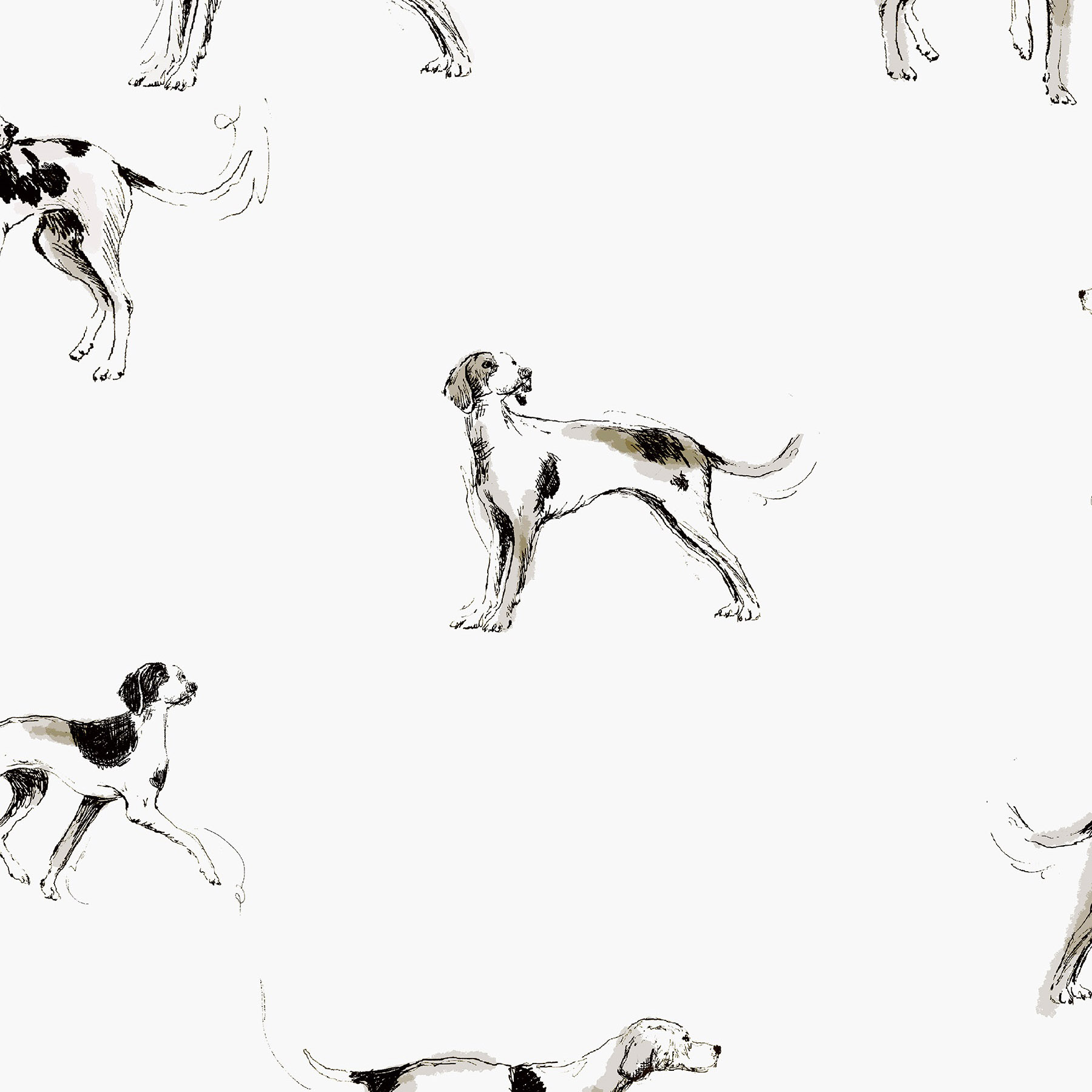 Joules Sketchy Dogs Crème Wallpaper - 10m x 52cm