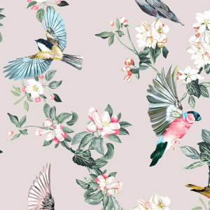Joules Handford Garden Birds Antique Crme Wallpaper - 10m x 52cm