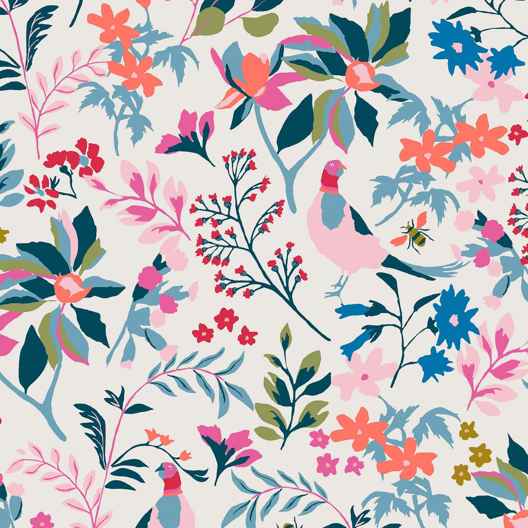 Joules Fields Edge Floral Antique Crème Wallpaper -