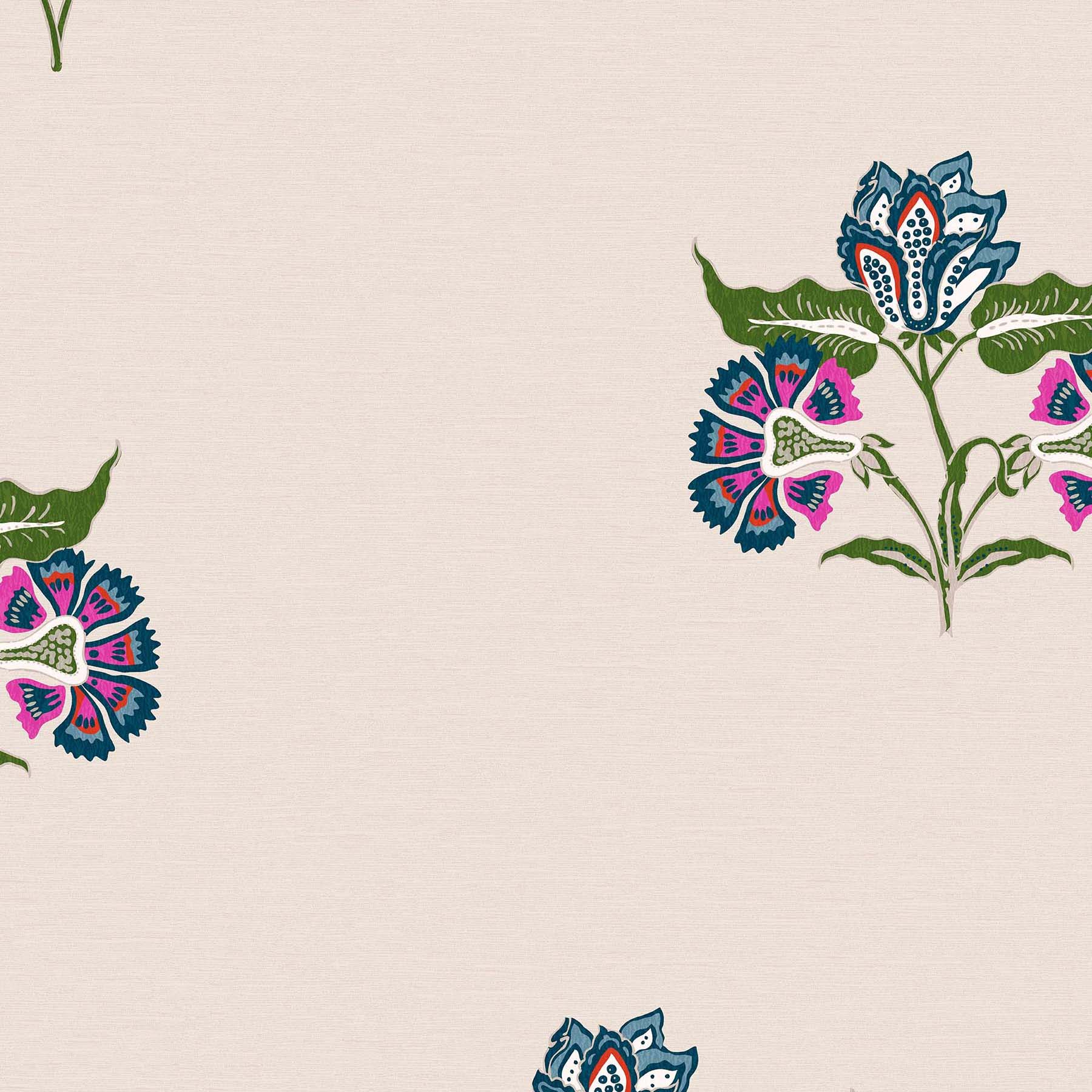 Joules Indienne Block Print Dawn Grey Wallpaper -