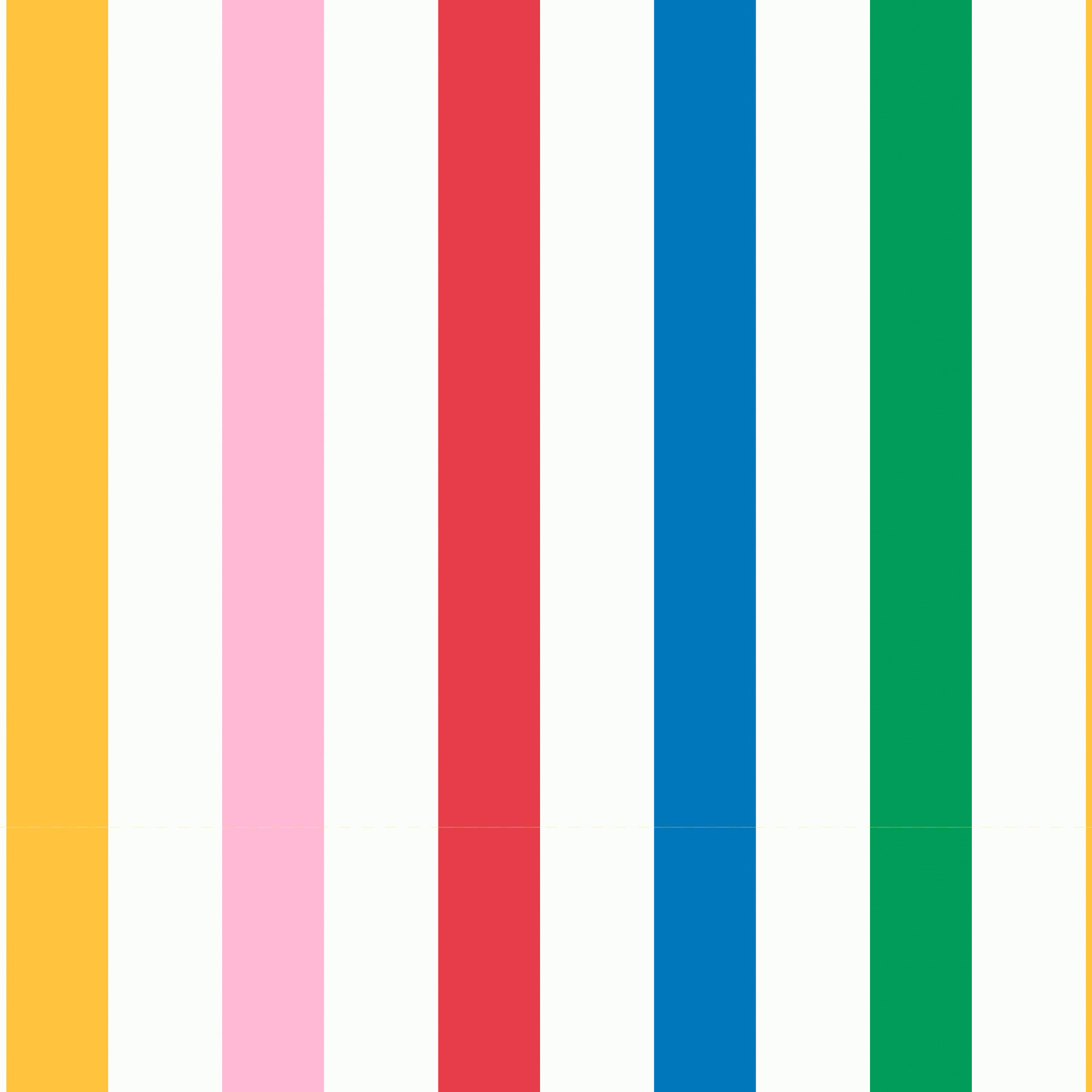 Joules Country Critters Chunky Stripe White/Rainbow Wallpaper - 10m x 52cm