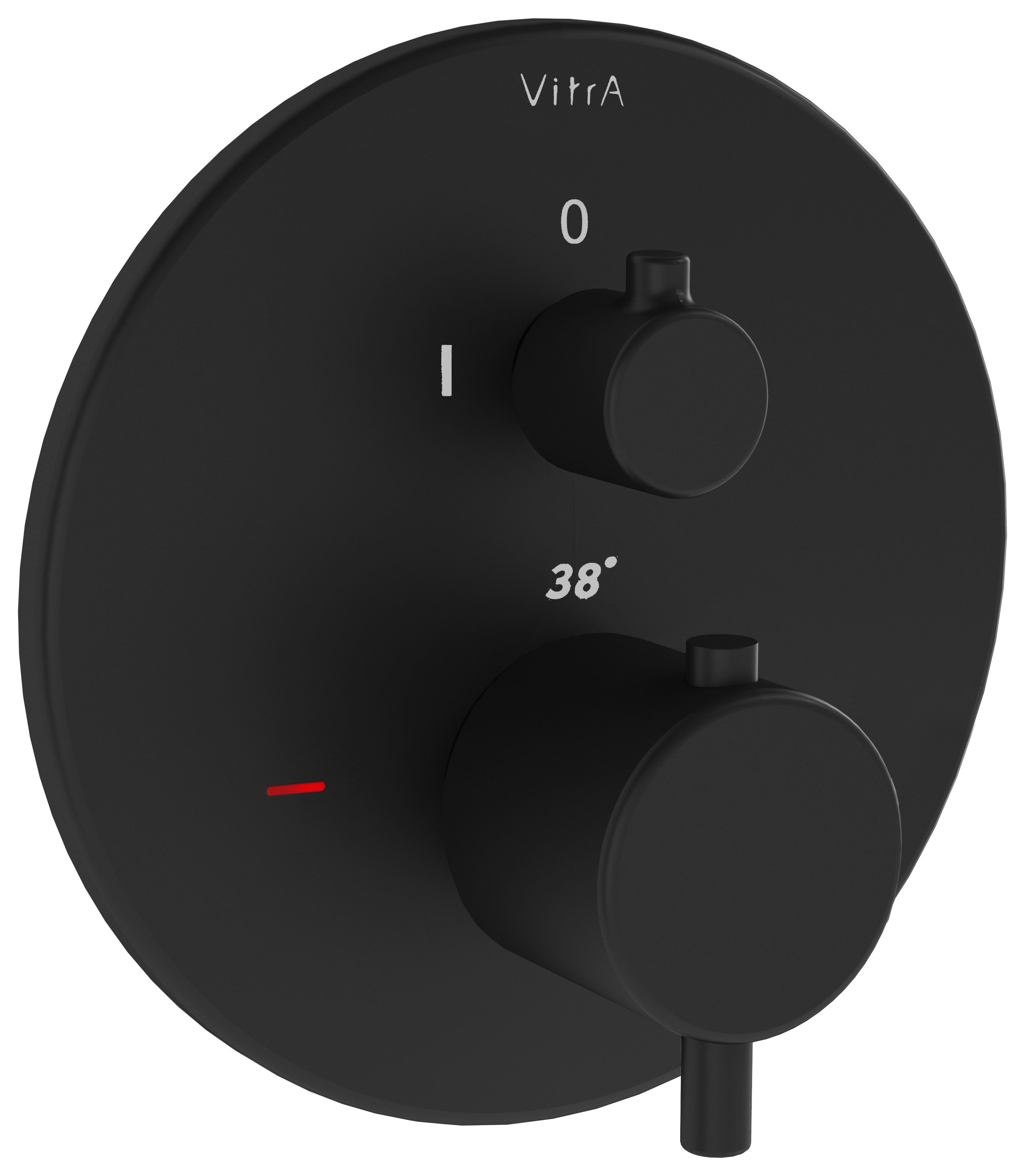 VitrA Origin Round Built-In 1 Way Thermostatic Bath & Shower Valve - Matt Black