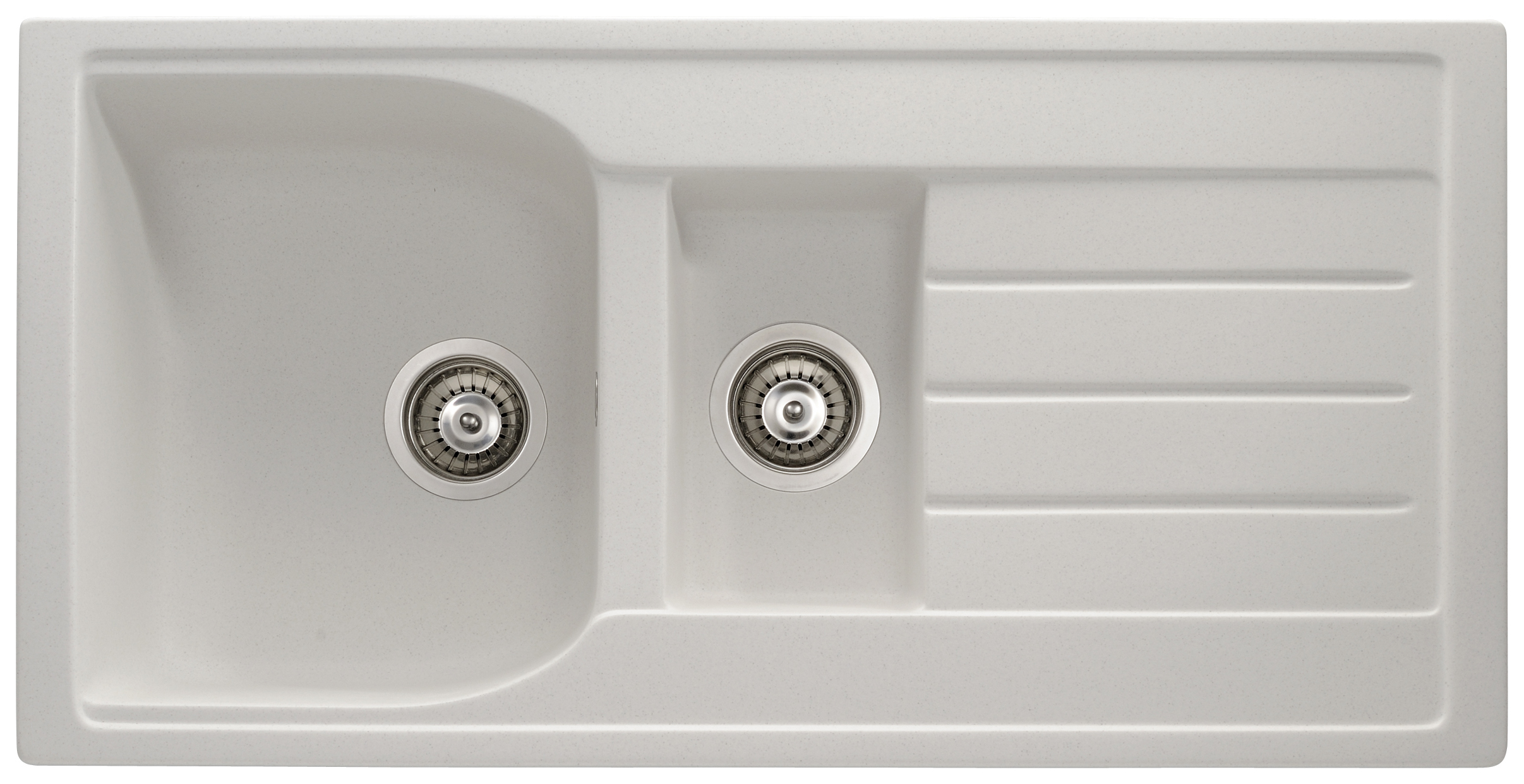 Abode Oriel 1.5 Bowl Composite Granite Sink - Frost White