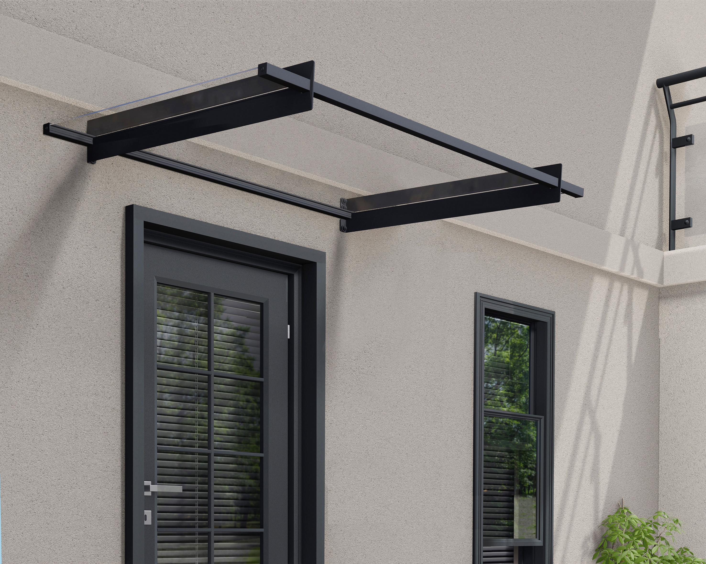 Palram Nancy Grey Door Canopy - 940mm