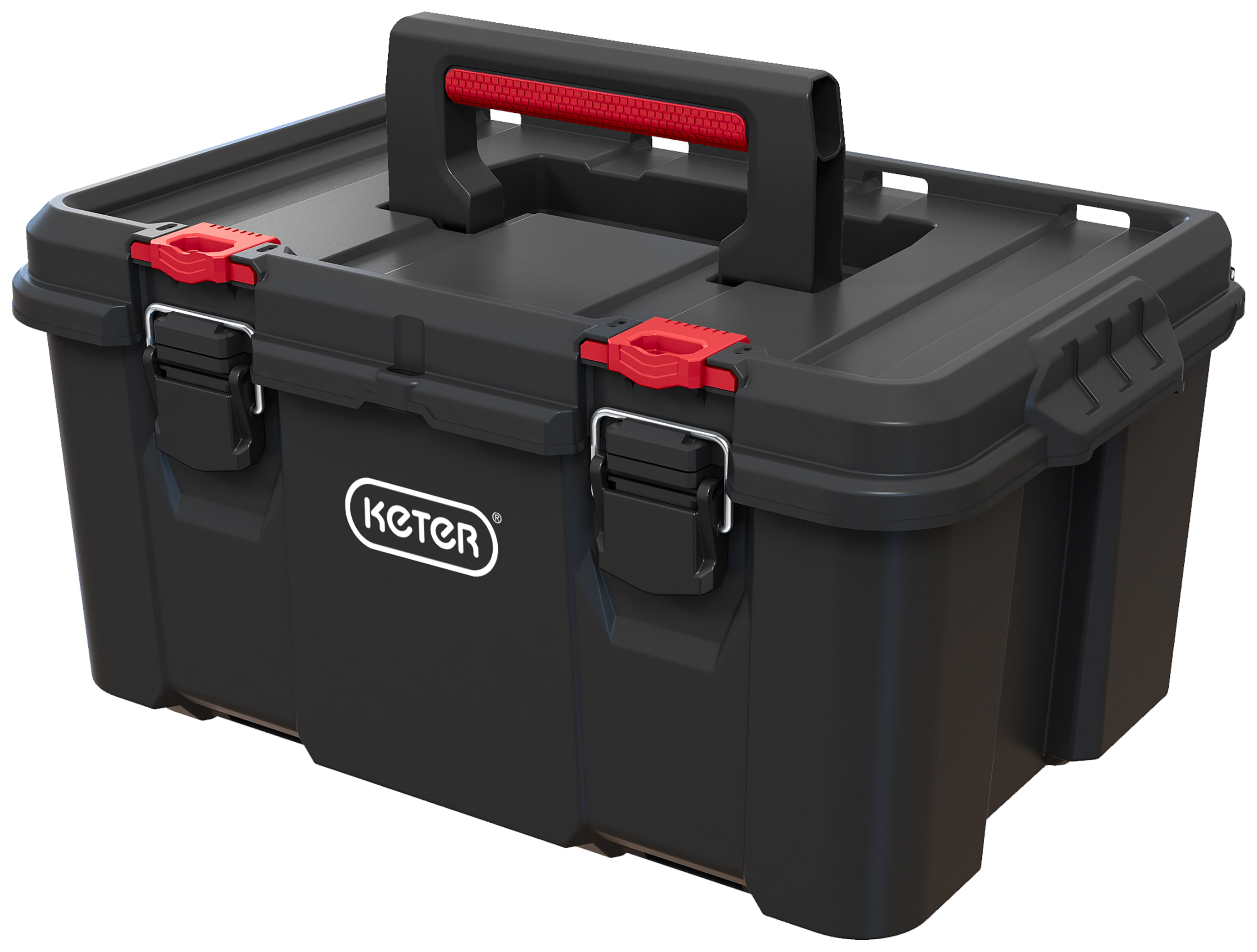 15-Inch Portable Tool Box with Removable Tray for Tools, Craft and Hobby  Storage