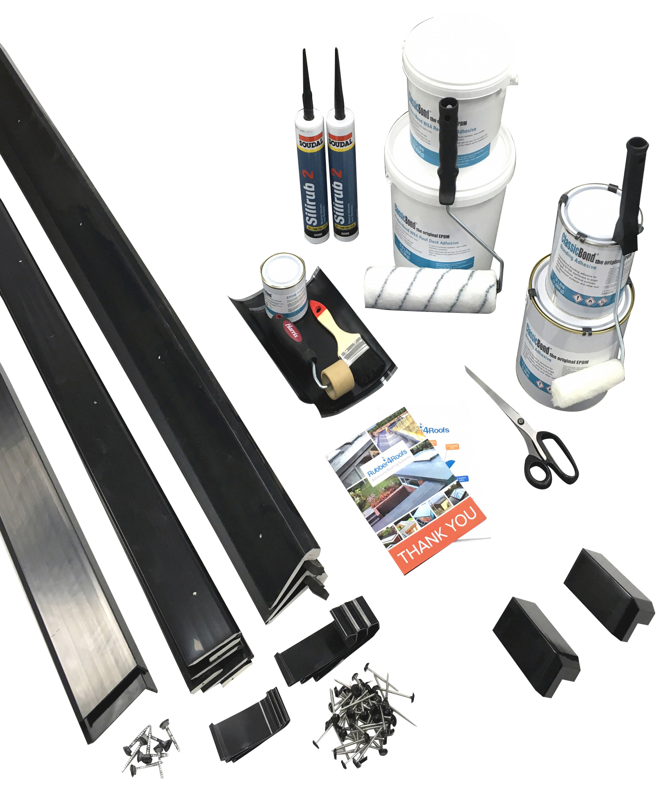 ClassicBond Flat Roof Kit with Black Trim - 6 x 6.5m