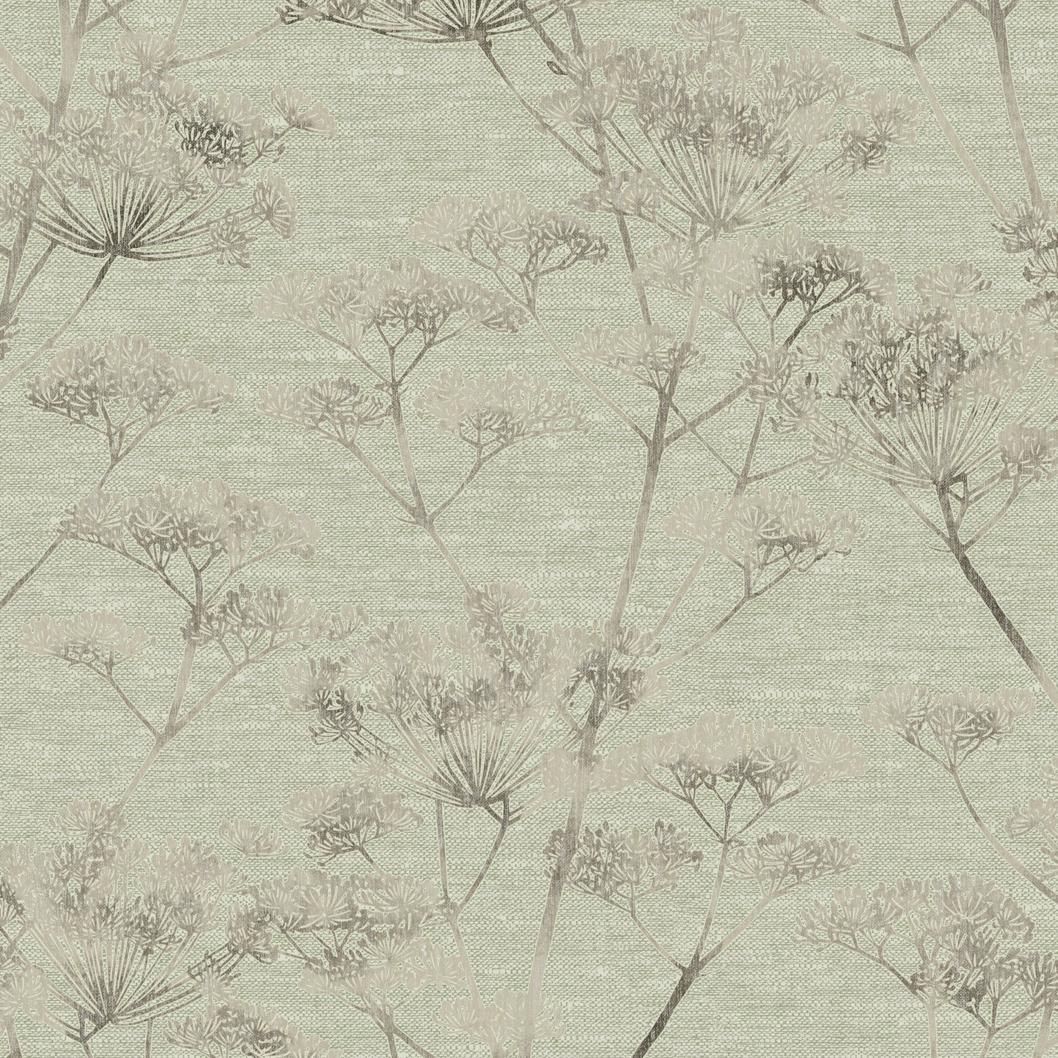 Boutique Serene Seedhead Sage Wallpaper - 10m x 52cm