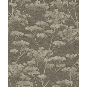 Boutique Serene Seedhead Taupe & Gold Wallpaper - 10m x 52cm