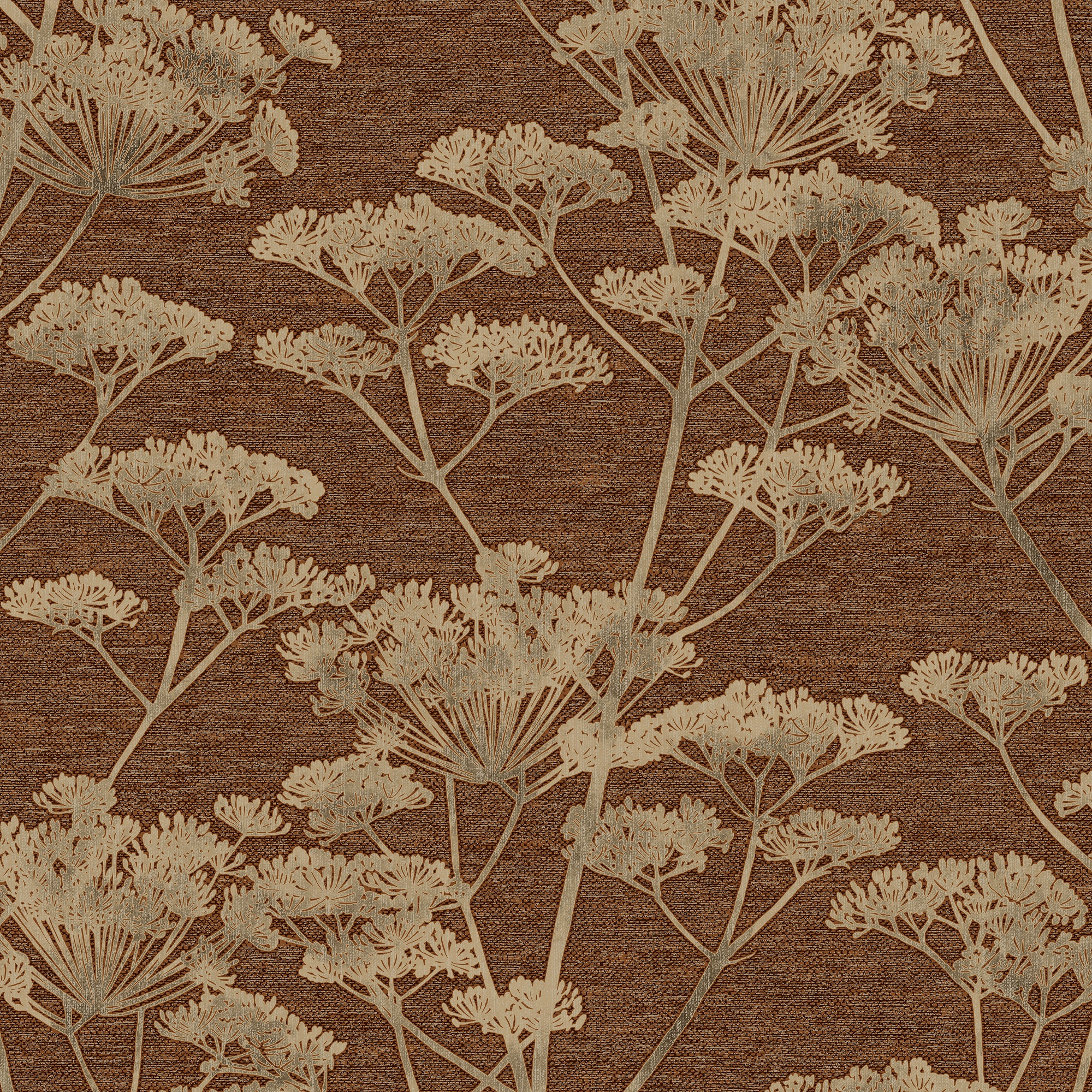 Boutique Serene Seedhead Ruby Wallpaper - 10m x 52cm