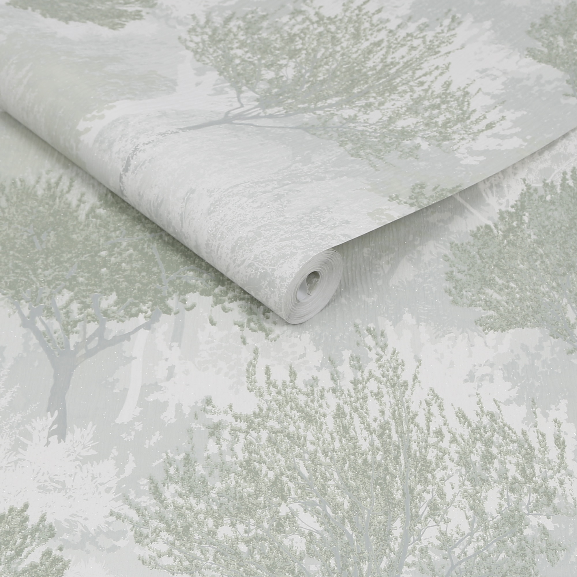 Superfresco Easy Birch  Sage Wallpaper - 10m x 52cm