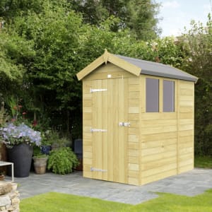 DIY Sheds Apex Shiplap Pressure Treated Double Door Shed - 4 x 7ft