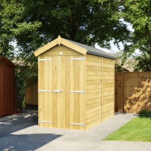 DIY Sheds Apex Shiplap Pressure Treated Double Door Windowless Shed - 4 x 7ft