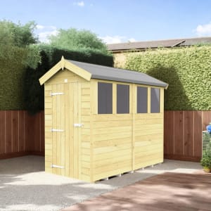 DIY Sheds Apex Shiplap Pressure Treated Shed - 4 x 8ft