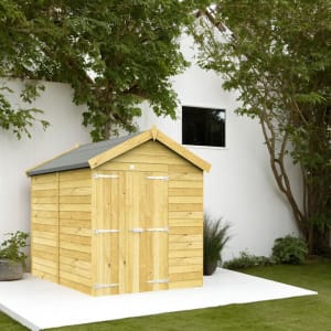 DIY Sheds Apex Shiplap Pressure Treated Double Door Windowless Shed - 6 x 8ft