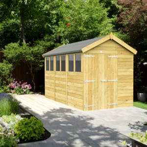DIY Sheds Apex Shiplap Pressure Treated Double Door Shed - 6 x 12ft