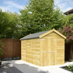 DIY Sheds Apex Shiplap Pressure Treated Double Door Windowless Shed - 6 x 12ft