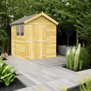 DIY Sheds Apex Shiplap Pressure Treated Double Door Shed - 7 x 7ft