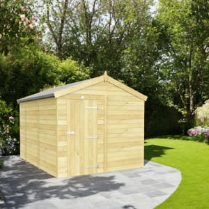 DIY Sheds Apex Shiplap Pressure Treated Windowless Shed - 8 x 10ft