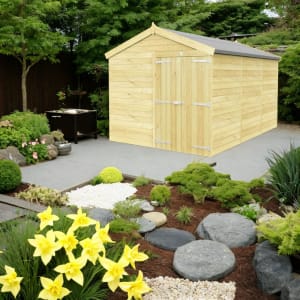 DIY Sheds Apex Shiplap Pressure Treated Double Door Windowless Shed - 8 x 12ft