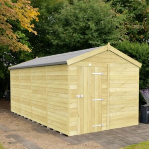 DIY Sheds Apex Shiplap Pressure Treated Windowless Shed - 8 x 16ft
