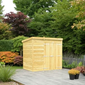 DIY Sheds Pent Shiplap Pressure Treated Double Door Windowless Shed - 7 x 4ft