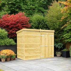 DIY Sheds Pent Shiplap Pressure Treated Double Door Windowless Shed - 8 x 4ft