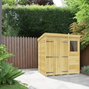 DIY Sheds Pent Shiplap Pressure Treated Double Door Shed - 6 x 5ft