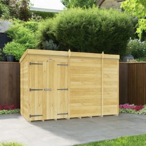 DIY Sheds Pent Shiplap Pressure Treated Double Door Windowless Shed - 10 x 5ft