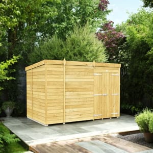 DIY Sheds Pent Shiplap Pressure Treated Double Door Windowless Shed - 10 x 6ft