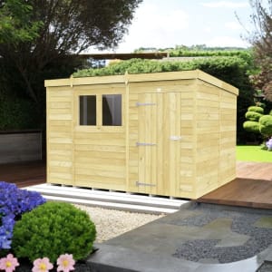 DIY Sheds Pent Shiplap Pressure Treated Shed - 10 x 8ft