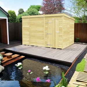 DIY Sheds Pent Shiplap Pressure Treated Windowless Shed - 10 x 8ft