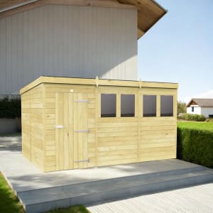 DIY Sheds Pent Shiplap Pressure Treated Shed - 12 x 8ft