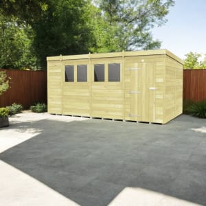 DIY Sheds Pent Shiplap Pressure Treated Shed - 14 x 8ft