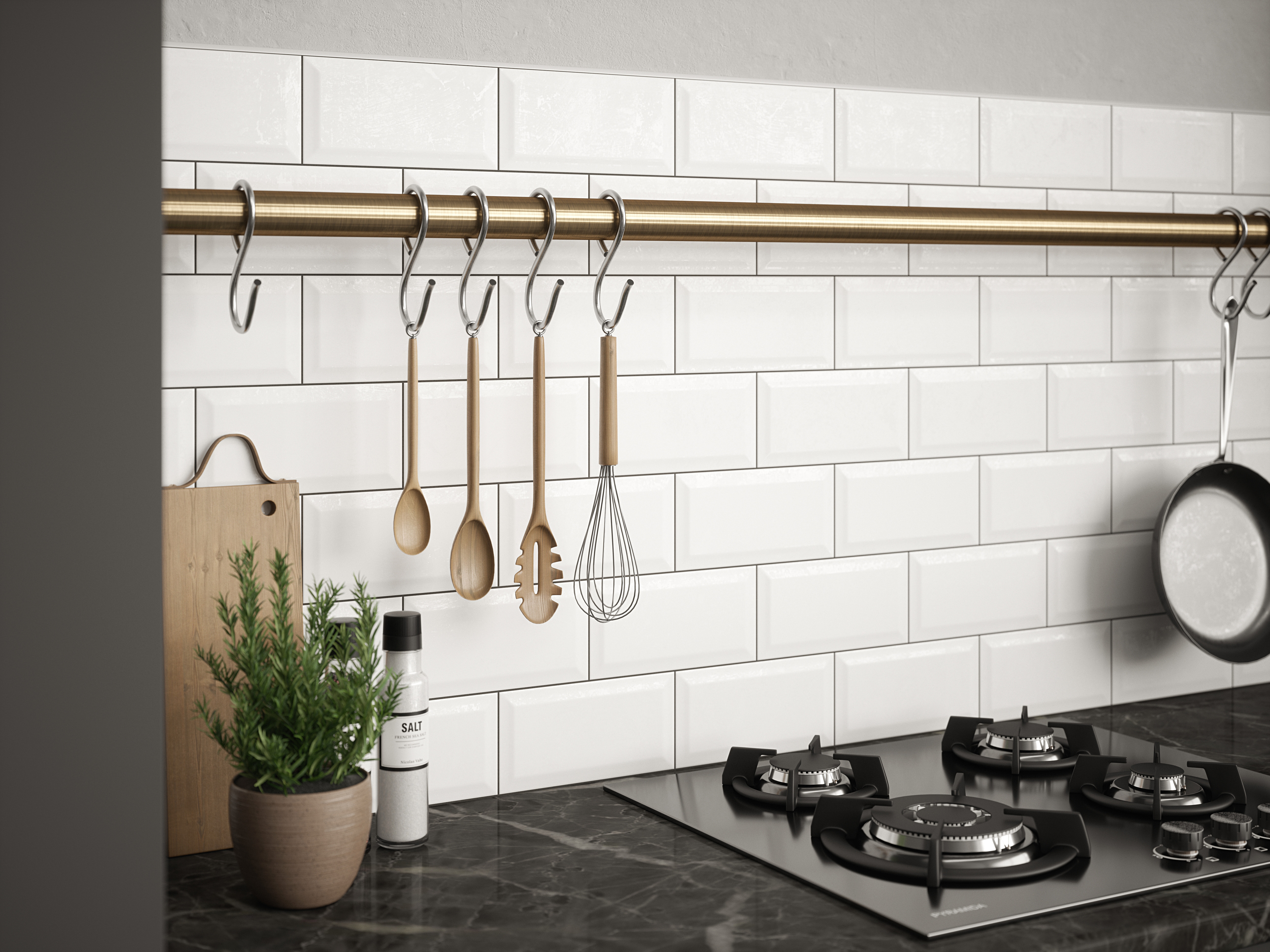 Rothley Antique Brass Rail - 25 x 1829mm