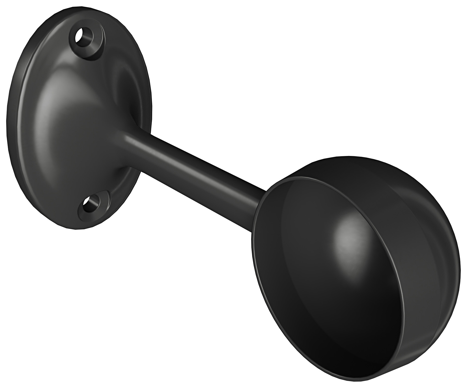 Rothley Matt Black Deluxe End Bracket - 25mm