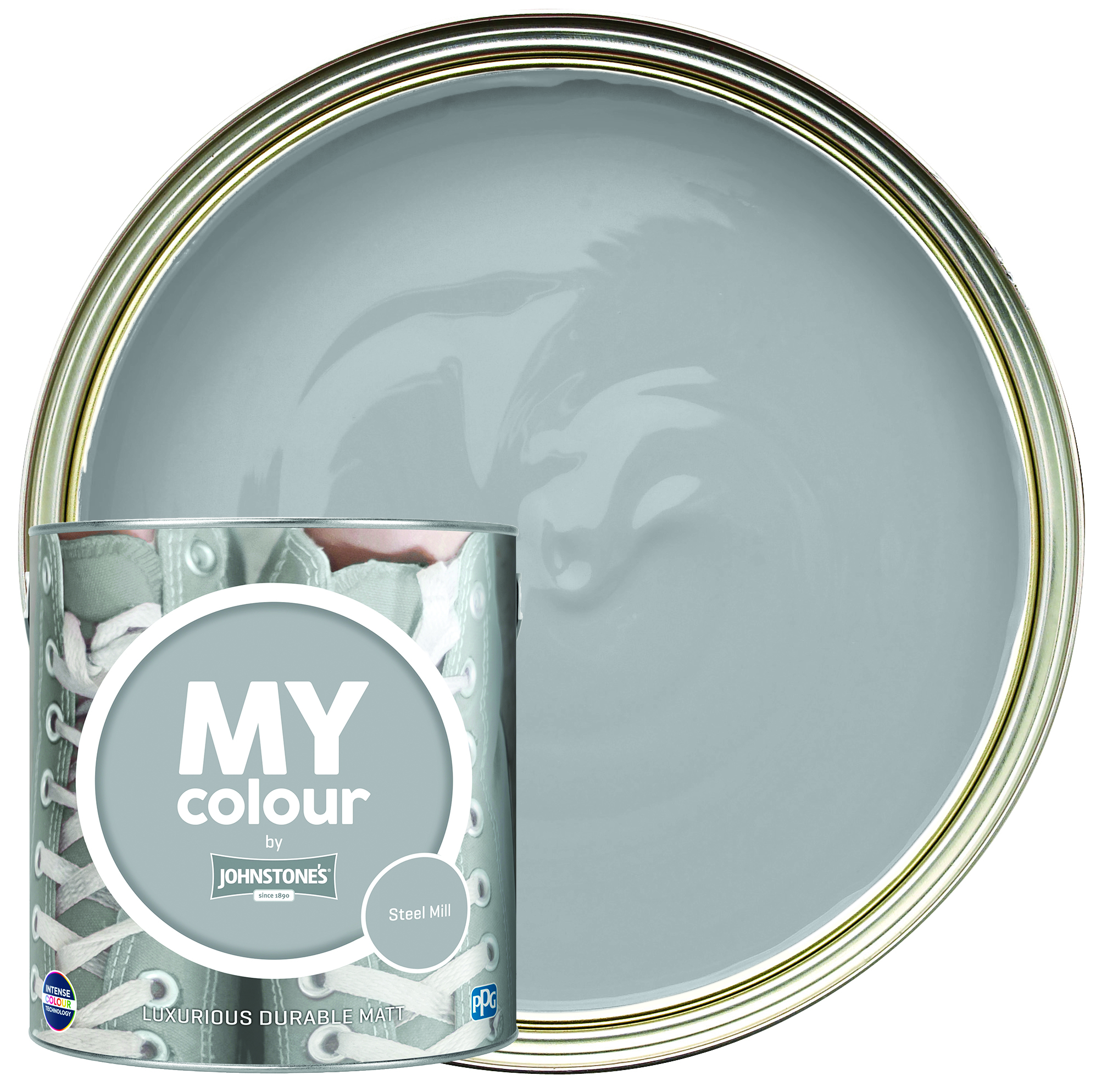 MY colour by Johnstone's - Durable Matt Emulsion Paint - Steel Mill - 2.5L