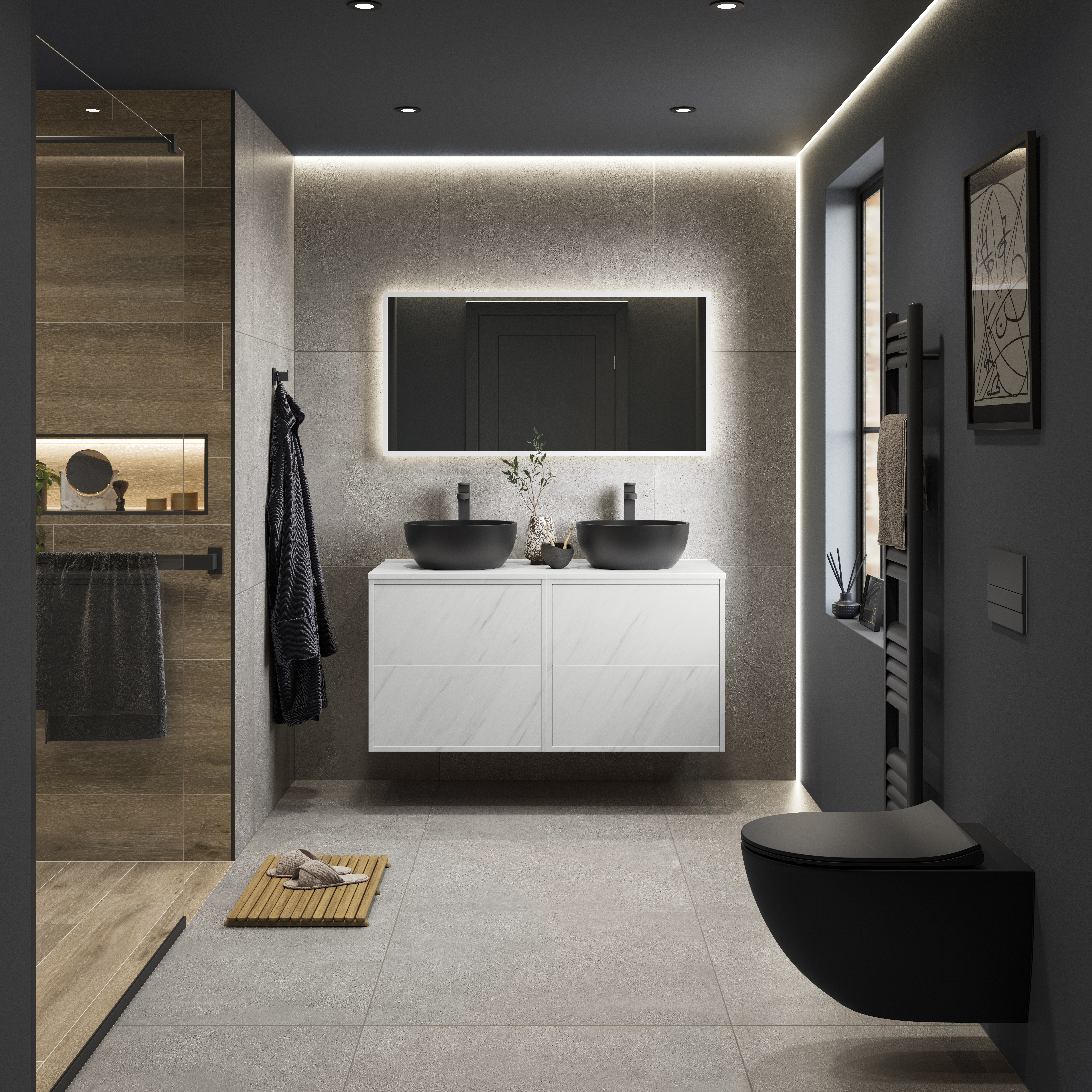 Boutique Cortina Dark Grey Matt Glazed Porcelain Tile Pk/2 - SB