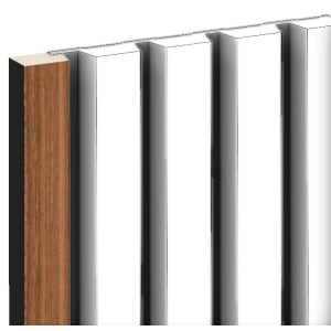 Corlea Walnut & Black Grooved End Cap for Slatted Wall Panelling - 2400mm