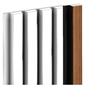 Corlea Walnut & Black Tongue End Cap for Slatted Wall Panelling - 2400mm